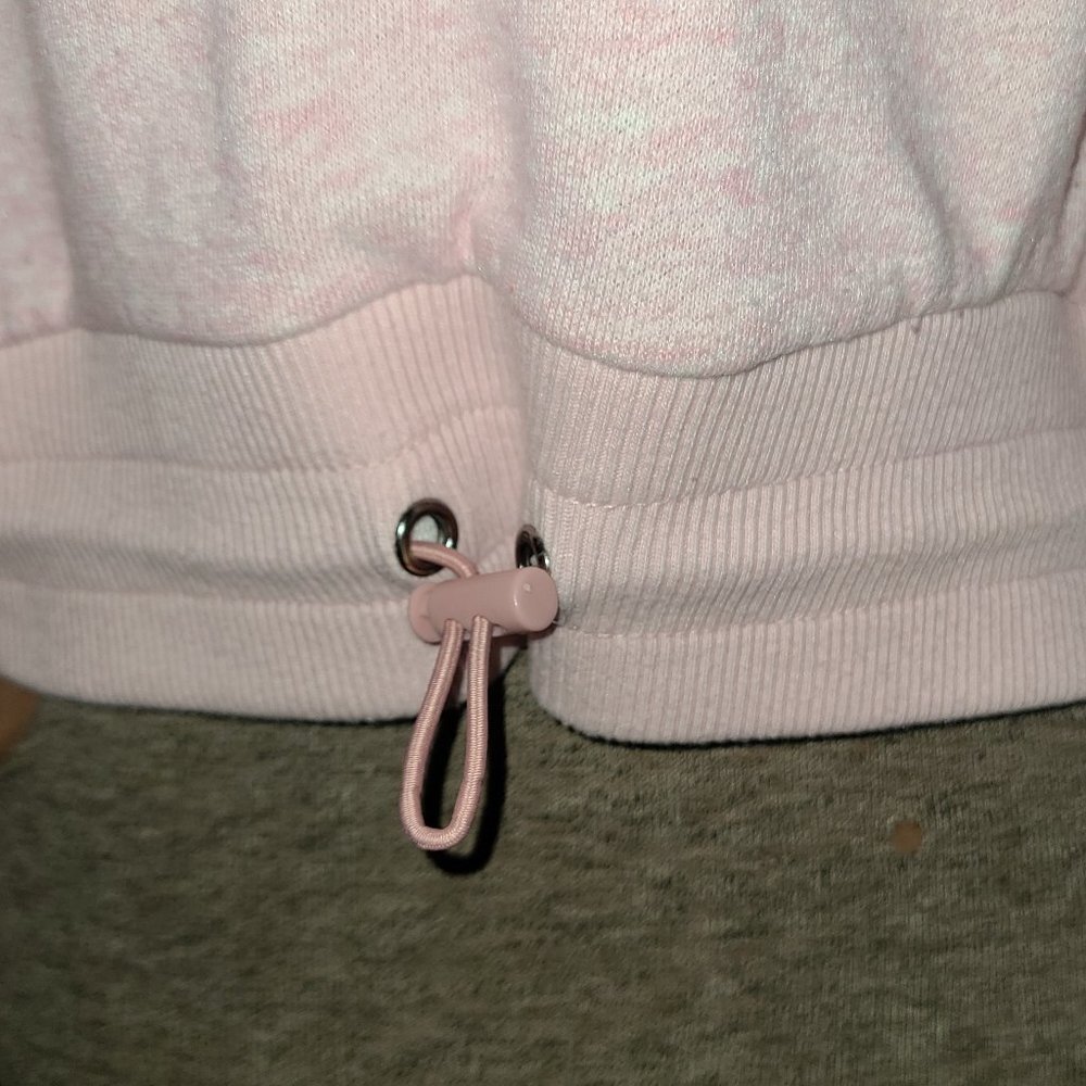 Flirtitude Women's Sweatshirt Relaxed Crop Mock Super Soft Pink Lg Jewelry Free - Picture 3 of 12